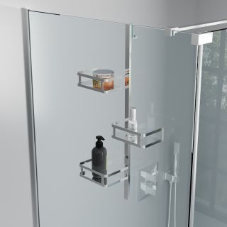 Полка для душевого ограждения Moderno, 650x120x324, полированная сталь